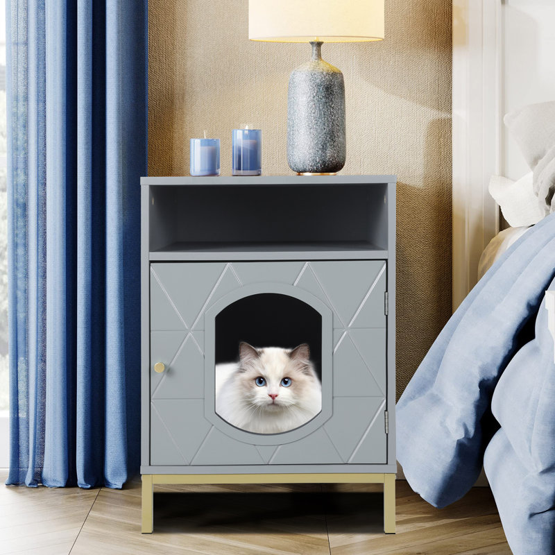 Tucker Murphy Pet™ Pet Side Table, Cat Litter Box Enclosure, Litter Box